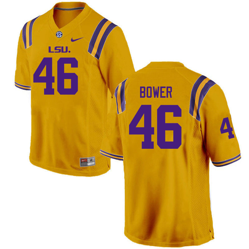 LSU Tigers #46 Tashawn Bower College Football Jerseys Stitched Sale-Gold